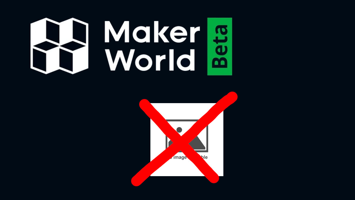 The MakerWorld icon with a placeholder image crossed in red