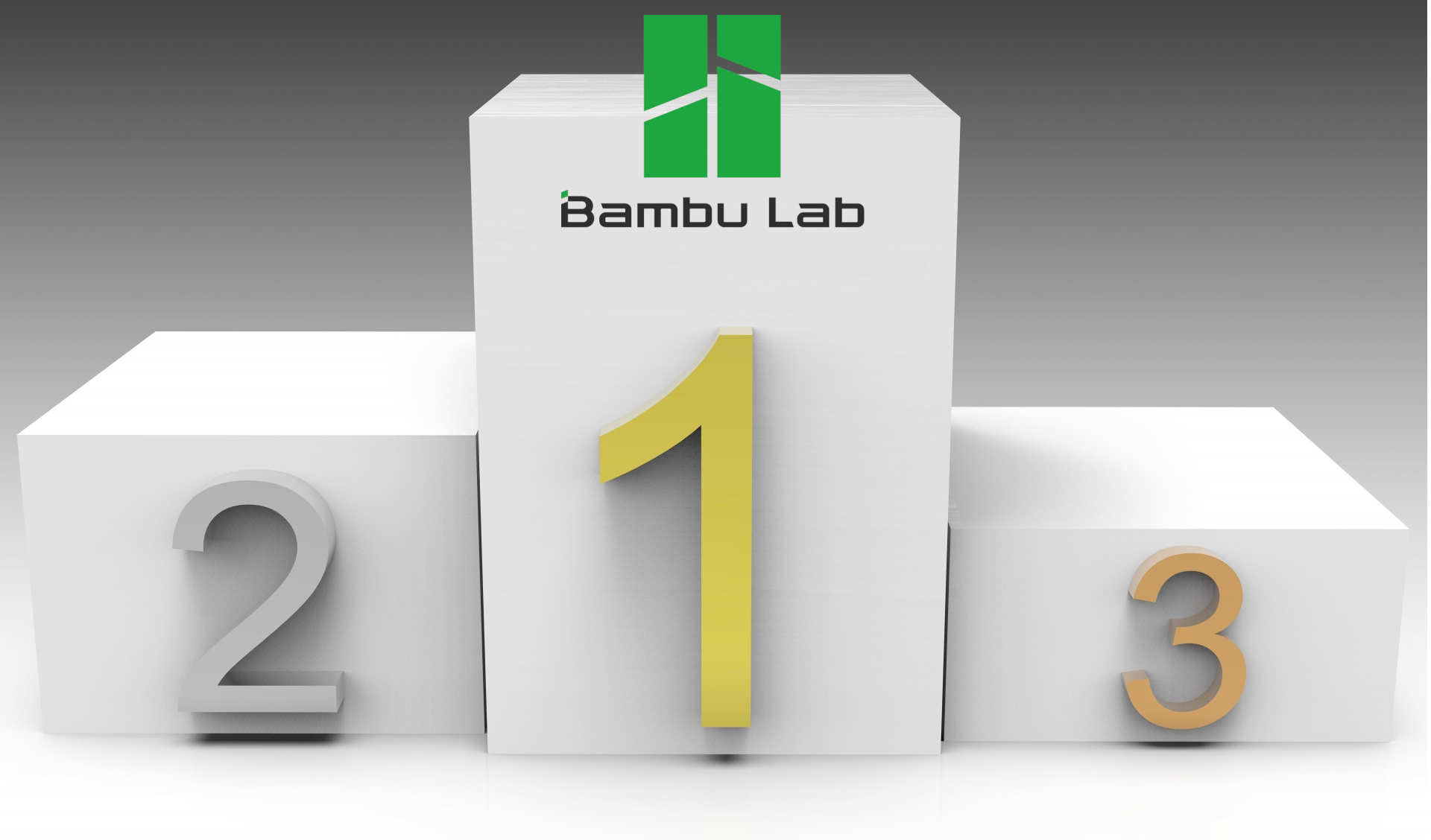 Bambu Lab at the top of a podium